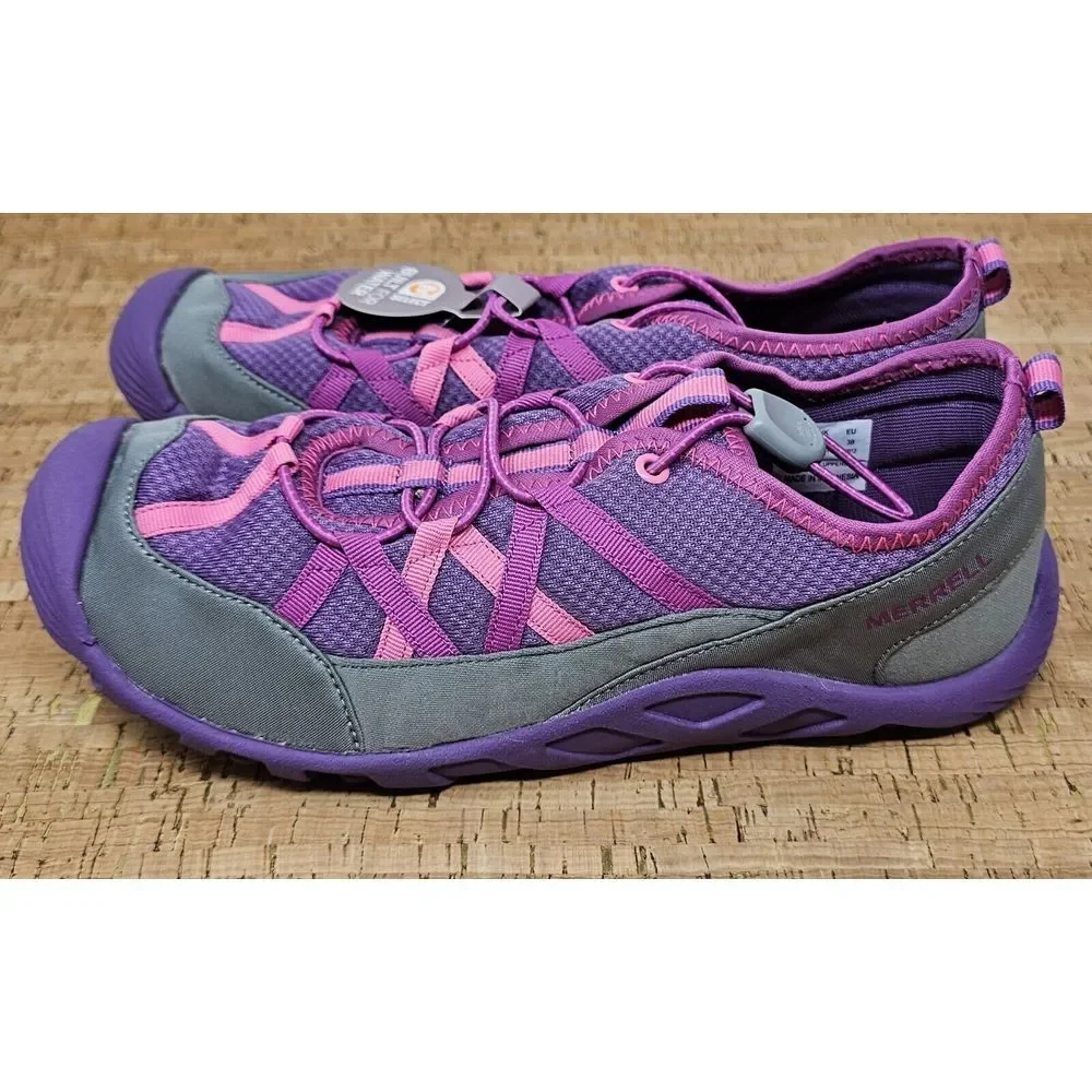 Merrell Hydro Lagoon Sandal Kids 7 Pull‎ On Outdoor Water Purple Pink Shoe